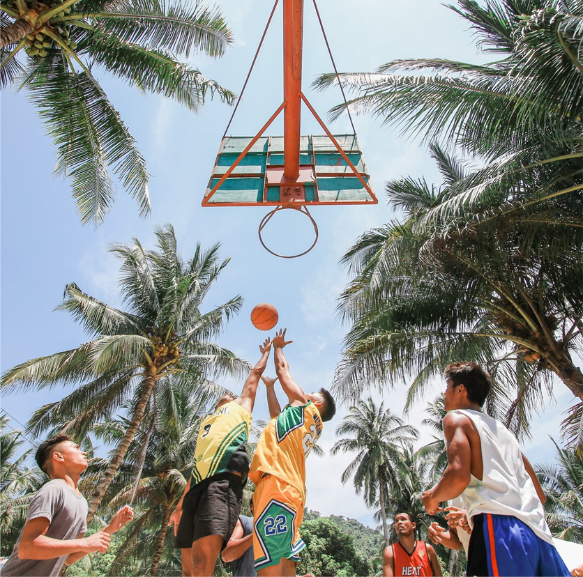Basketball is a firm favourite in the Philippines and friendly matches on makeshift village courts are a familiar sight